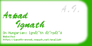 arpad ignath business card